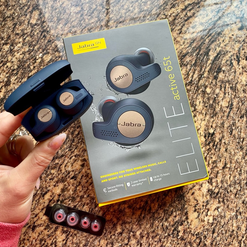 Jabra elite active 65t wireless headphones.